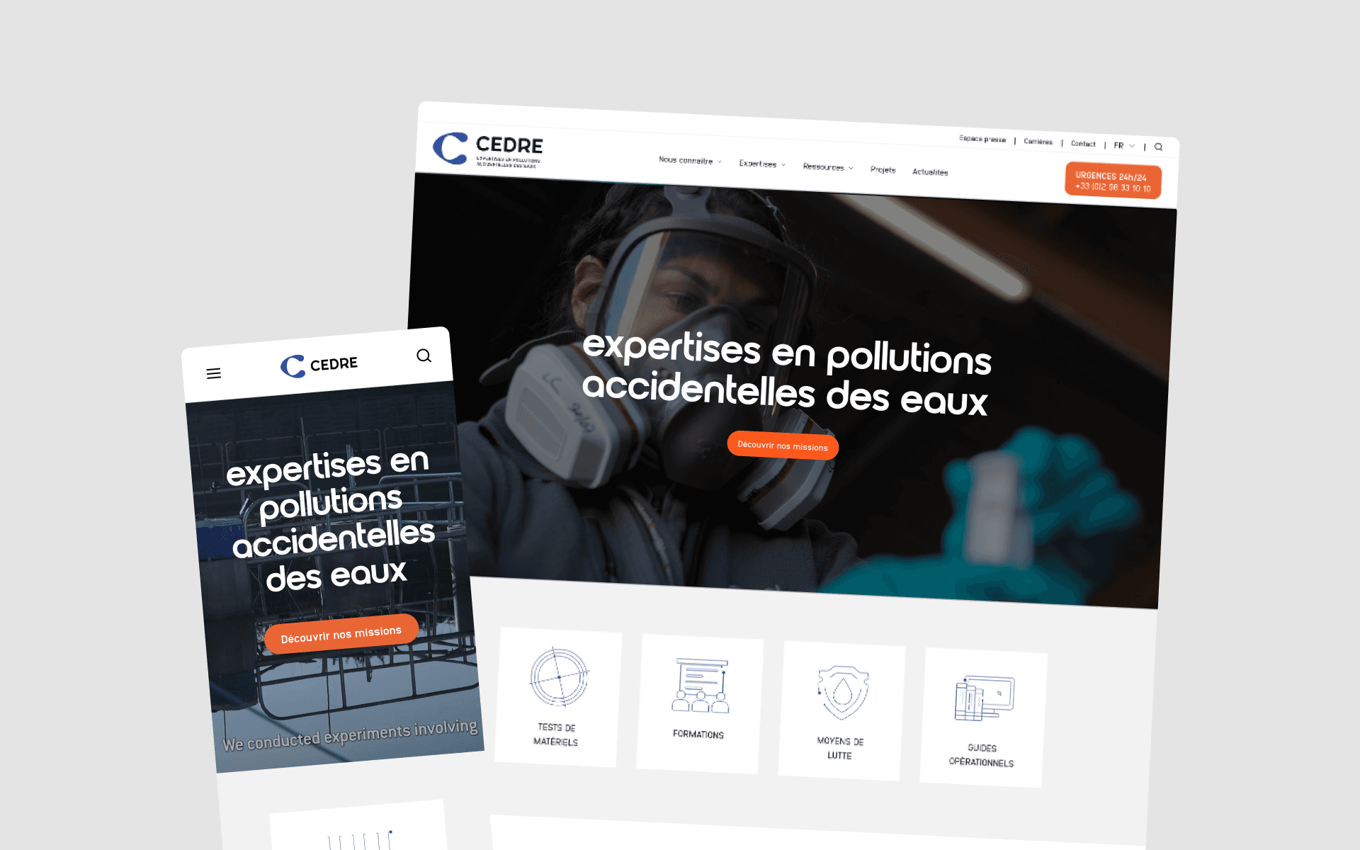 The CEDRE website after the redesign: the home page and its main navigation.